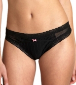 Betsey Johnson Intimates Zipper Stripe Lo-Rise Wide Side Thong